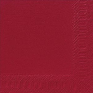 SERVIETTES PAPIER BORDEAUX 24X24CM - PAQUET DE 30