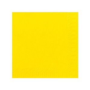 SERVIETTES PAPIER JAUNE 33X33CM - PAQUET DE 50