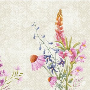 SERVIETTES EFFET TISSU FLORET - PAQUET DE 15