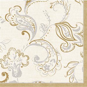 SERVIETTES GOLDEN GRACE CREME 40X40CM - PAQUET DE 12