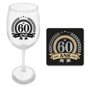 VERRE A VIN 60 ANS EN COFFRET