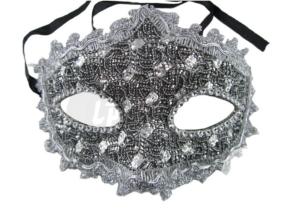 Loup Paillettes Et Strass Argent