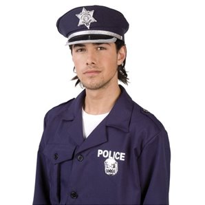 CASQUETTE POLICEMAN EN TISSU AVEC VISIERE