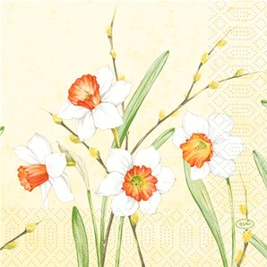 SERVIETTES PAPIER DAFFODIL JOY 33X33CM - PAQUET DE 50