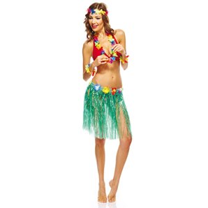 JUPE HAWAIENNE 45 CM VERTE EN RAPHIA