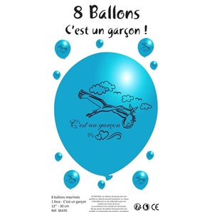 BALLONS C'EST UN GARCON 30 CM - SACHET DE 6