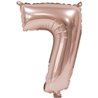 BALLON CHIFFRE 7 ALU METAL ROSE GOLD 35 CM