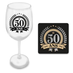 VERRE A VIN 50 ANS EN COFFRET