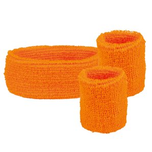 SET ANNEES 80 FLUO ORANGE 3 PIECES