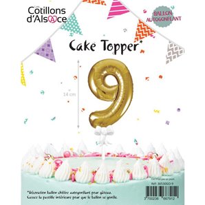 CAKE TOPPER CHIFFRE 9 OR