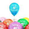 BALLONS 40 ANS EN LATEX- SACHET DE 8 ASSORTIS