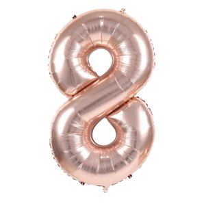 BALLON CHIFFRE 8 ALU METAL ROSE GOLD 35 CM