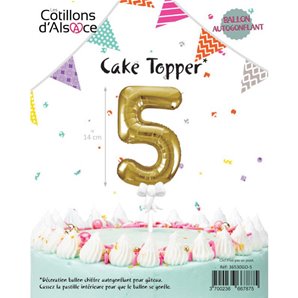 CAKE TOPPER CHIFFRE 5 OR