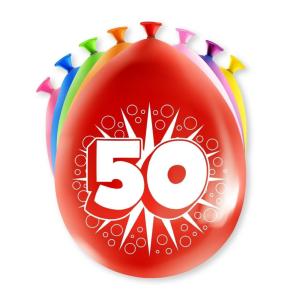 Ballon 50 Ans En Latex - Sachet De 8