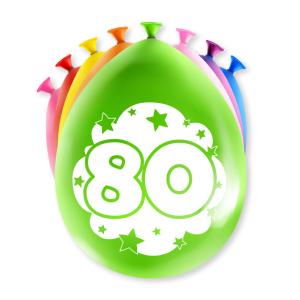 Ballon 80 Ans En Latex - Sachet De 8