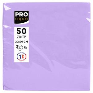 Serviette Ouate Lilas 20 x 20 Cm - Paquet De 50