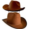 CHAPEAU COW-BOY MARRON FEUTRINE AVEC RUBAN