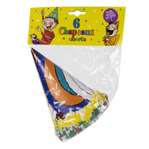 CHAPEAUX POINTUS HAPPY COLOR - SACHET DE 6