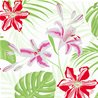 SERVIETTES EFFET TISSU TROPICAL LILY - PAQUET DE 15