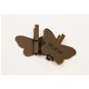 MARQUE-PLACE PAPILLON SUR PINCE EN BOIS MARRON X 6