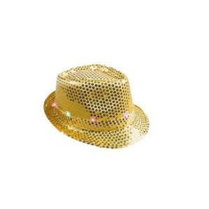 CHAPEAU OR A 6 LEDS ET SEQUINS