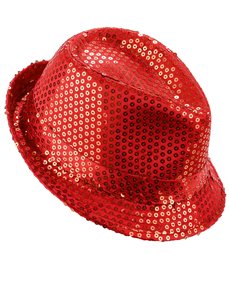 CHAPEAU ROUGE A SEQUINS