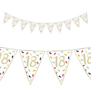 GUIRLANDE 18 ANS EN PAPIER PLASTIFIE - 3 METRES