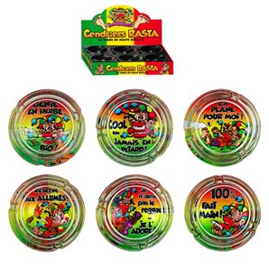 CENDRIER RASTA EN VERRE 4 MODELES ASSORTIS