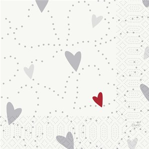 SERVIETTES PAPIER LOVE 33 X 33 CM - PAQUET DE 50