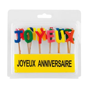 BOUGIE LETTRES JOYEUX ANNIVERSAIRE