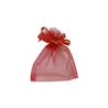 SACS ORGANZA AVEC LACETS ROUGE - SACHET DE 10