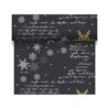 CHEMIN DE TABLE EFFET TISSU SNOWFLAKES BLACK 4,80 M