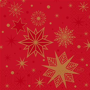 SERVIETTES PAPIER STARGAZING ROUGE 24X24CM - PAQUET DE 50