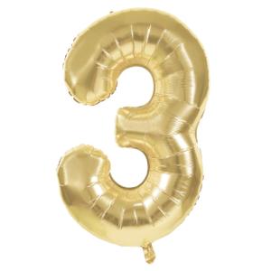 Ballon Chiffre 3 Or 36 Cm