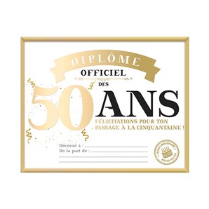 DIPLOME 50 ANS DANS CADRE