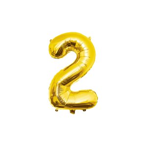 BALLON ALU OR 86 CM - CHIFFRE 2