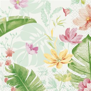 SERVIETTES PAPIER TROPICAL GARDEN 33X33CM - PAQUET DE 20