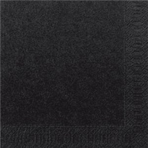 SERVIETTES PAPIER NOIR BIO 33X33CM - PAQUET DE 20