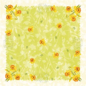 SUR-NAPPE EFFET TISSU SPRING FLOWERS 84 X 84 CM