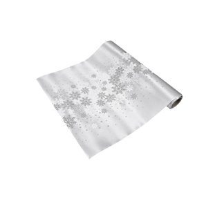 CHEMIN DE TABLE TOILE FLOCONS - 4 METRES