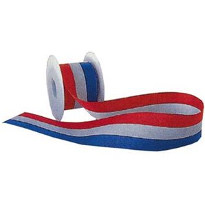 RUBAN TRICOLORE 50 MM EN TISSU - AU METRE