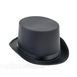 CHAPEAU HAUT DE FORME NOIR SATINE