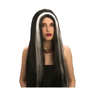 PERRUQUE SORCIERE NOIRE ET BLANCHE
