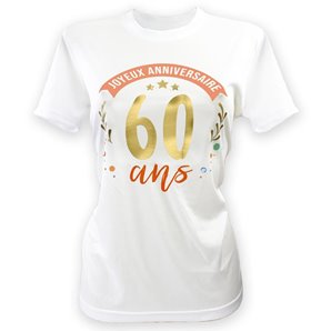 TEE-SHIRT 60 ANS FEMME AVEC MARQUEUR