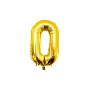 BALLON ALU OR 86 CM - CHIFFRE 0