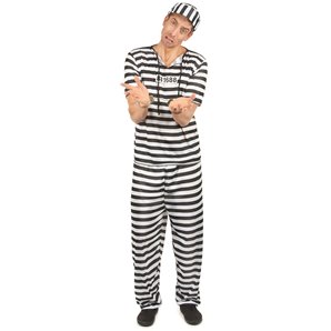 DEGUISEMENT PRISONNIER NOIR ET BLANC TAILLE L/XL