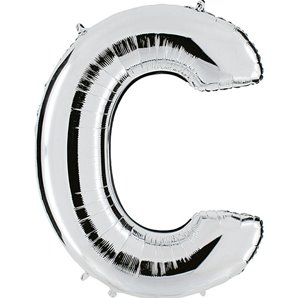 BALLON LETTRE C ALU METAL 36 CM