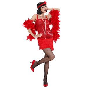 COSTUME CHARLESTON ROUGE AVEC BANDEAU TAILLE L
