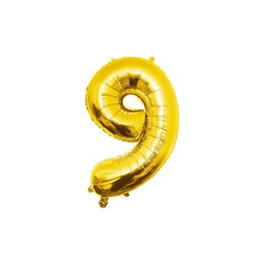 BALLON ALU OR 86 CM - CHIFFRE 9