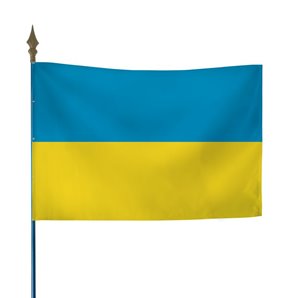 DRAPEAU UKRAINE 80X120 CM AVEC HAMPE 172 CM